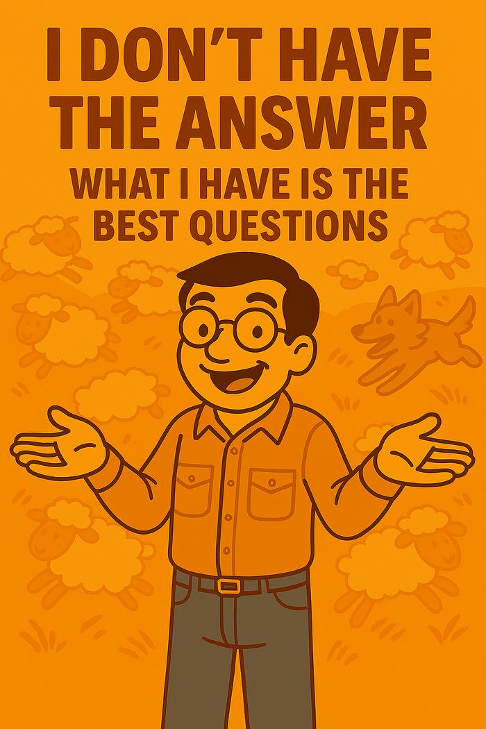 Bothi se encoge de hombros entre borregos: I don't have the answer, what I have is the best questions